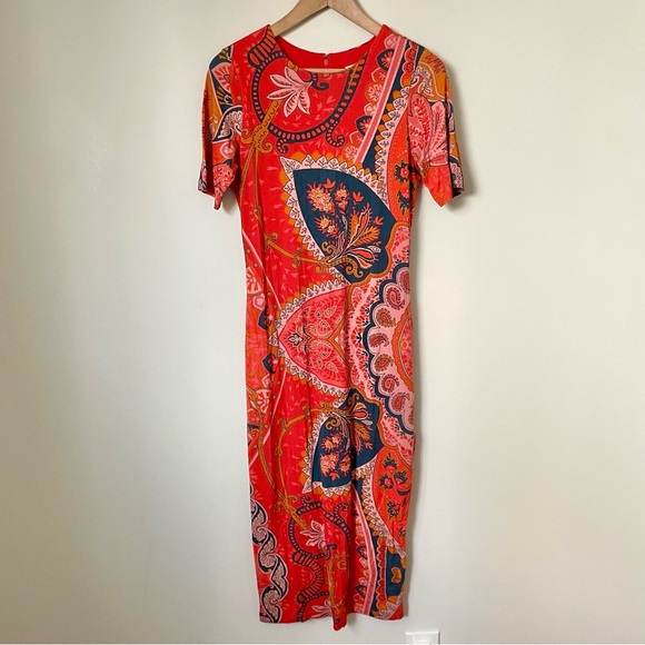 Farm Rio Giannina Knit Midi Dress Size Extra Small - Picture 4 of 9